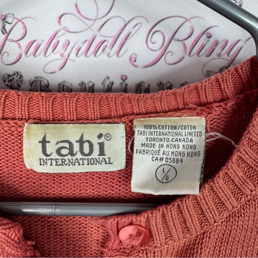 Tabi international cardigan Red Cardigan with Palm Tree and Sun Design - Picture 6 of 8